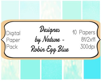 Designs by Nature: Robin Egg Blue - 8 1/2 x 11 - 10 Pages - 300dpi