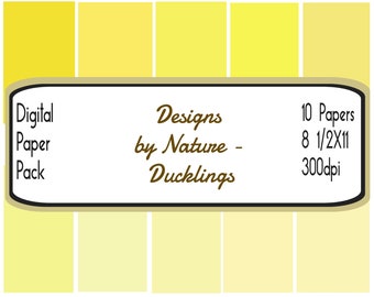 Designs by Nature: Duckling Yellow Digital Papers - 8 1/2 x 11 - 10 Pages - 300dpi - Perfect for Easter, Spring, Birthdays, anytime!