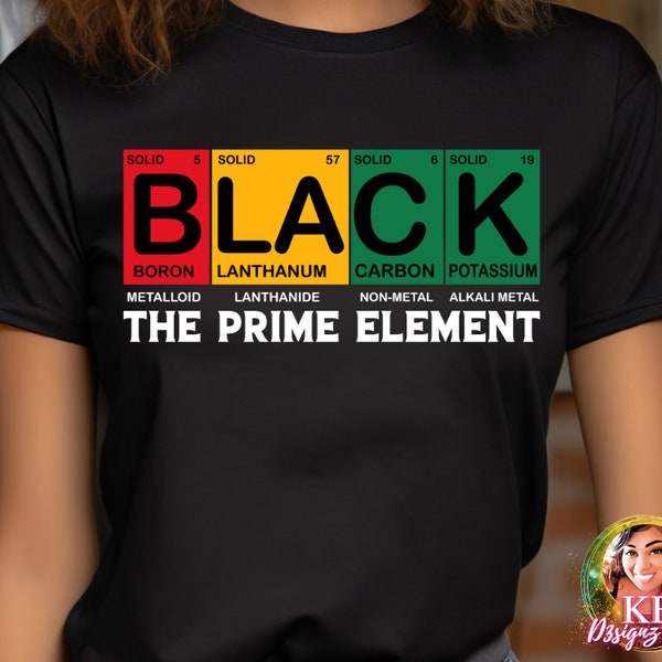 The Black Prime Element, Periodic Table,  Black History Month, Ready to Press DTF Transfer