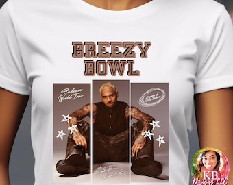 Chris Brown Breezy Bowl XX Tour 2025 DTF, Breezy Bowl Design, Chris Brown dtf transfer, Breezy Bowl Tour Ready To Press DTF Transfer