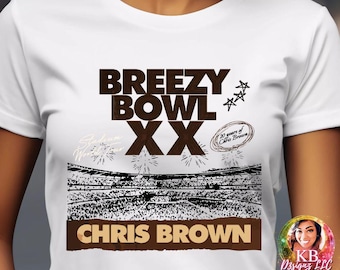 Chris Brown Breezy Bowl XX Tour 2025 DTF, Breezy Bowl Design, Chris Brown dtf transfer, Breezy Bowl Tour Ready To Press DTF Transfer