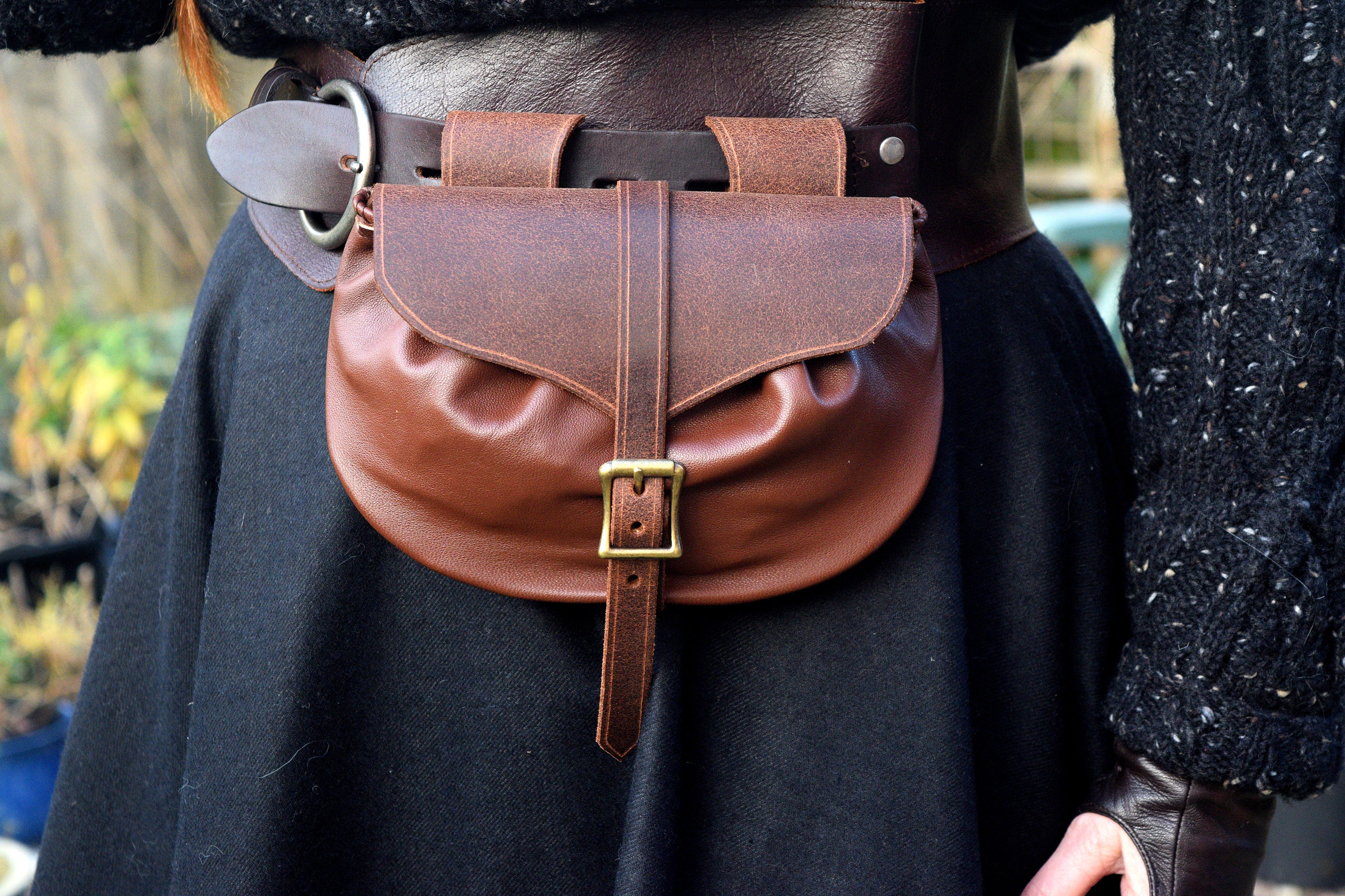 Medieval Leather Belt Pouch I Larp Hip Bag I Handmade - Etsy