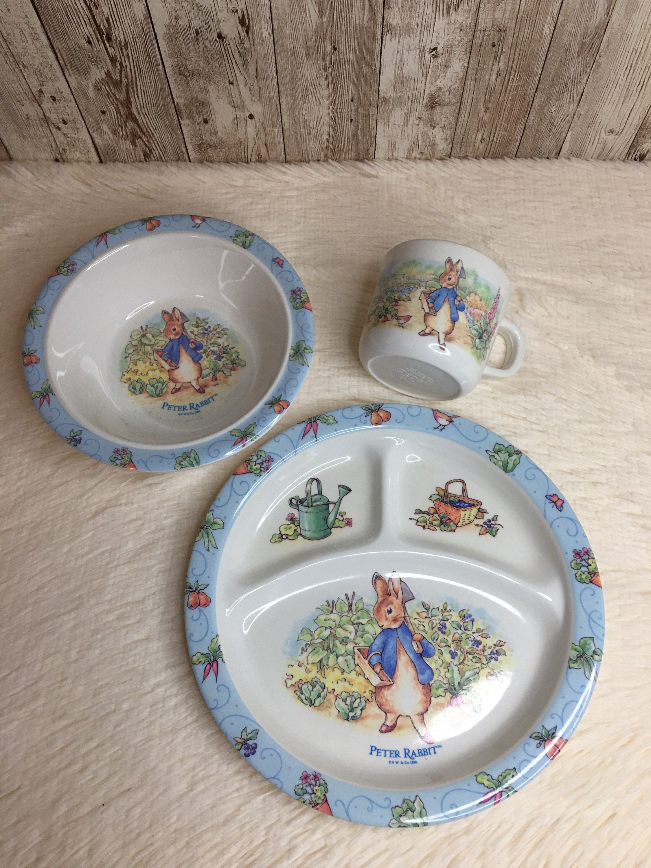 Peter Rabbit Childrens Dinnerware Set 3 Piece Set Etsy