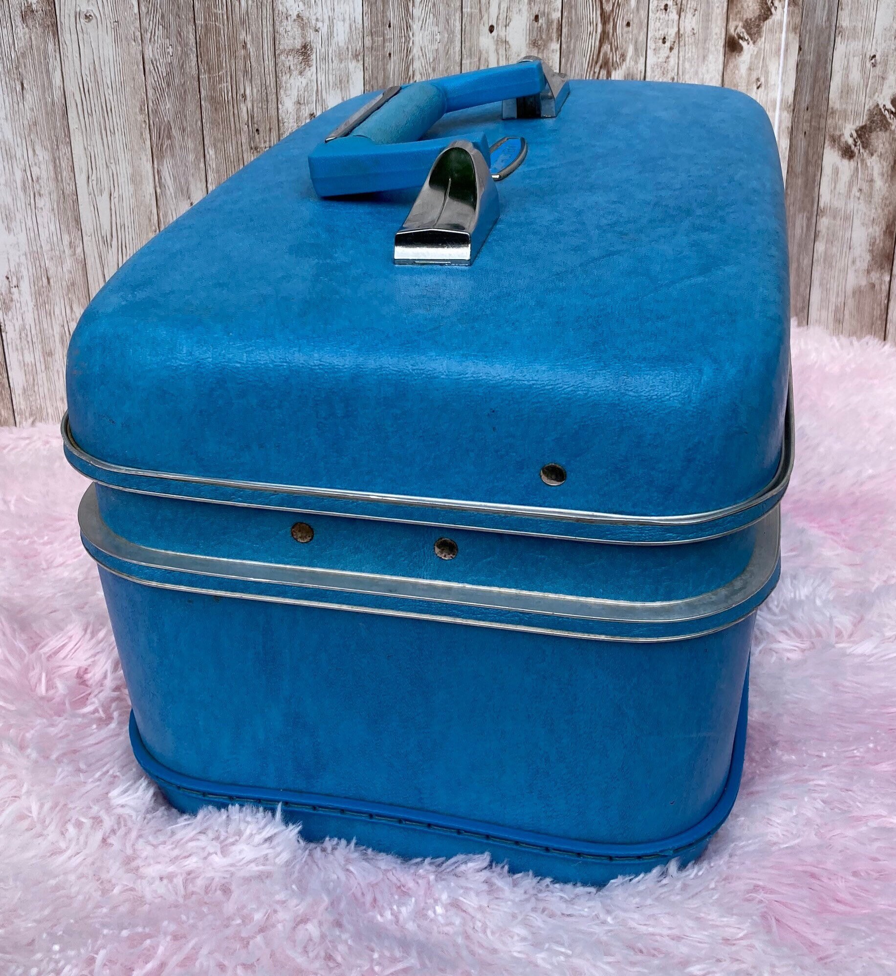 Bubblegum Blue Vintage Airway Train Case, Vintage Travel Case, Vintage Cosmetic Case Etsy