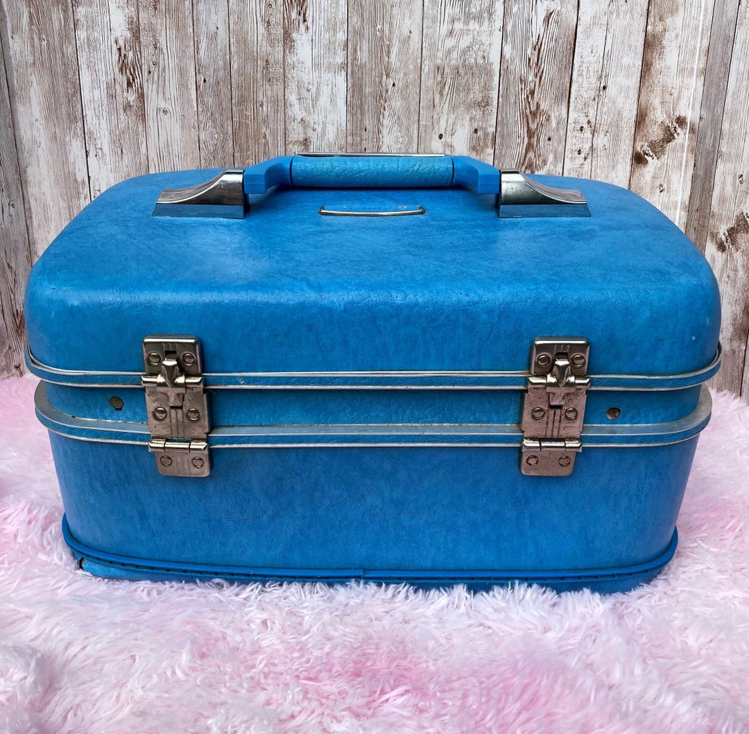 Bubblegum Blue Vintage Airway Train Case, Vintage Travel Case, Vintage Cosmetic Case Etsy