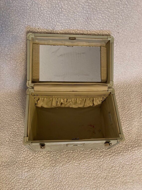 Vintage Samsonite Marbled Tan Train Case Gem