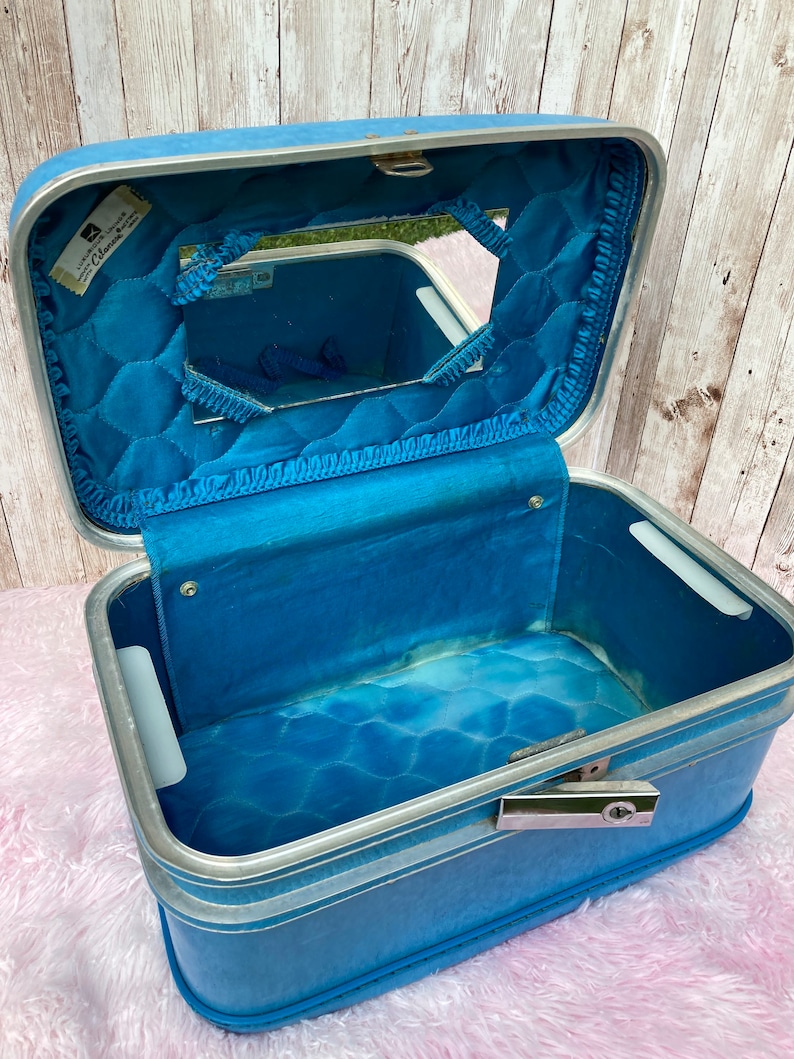 Bubblegum Blue Vintage Airway Train Case Vintage Travel Case Etsy