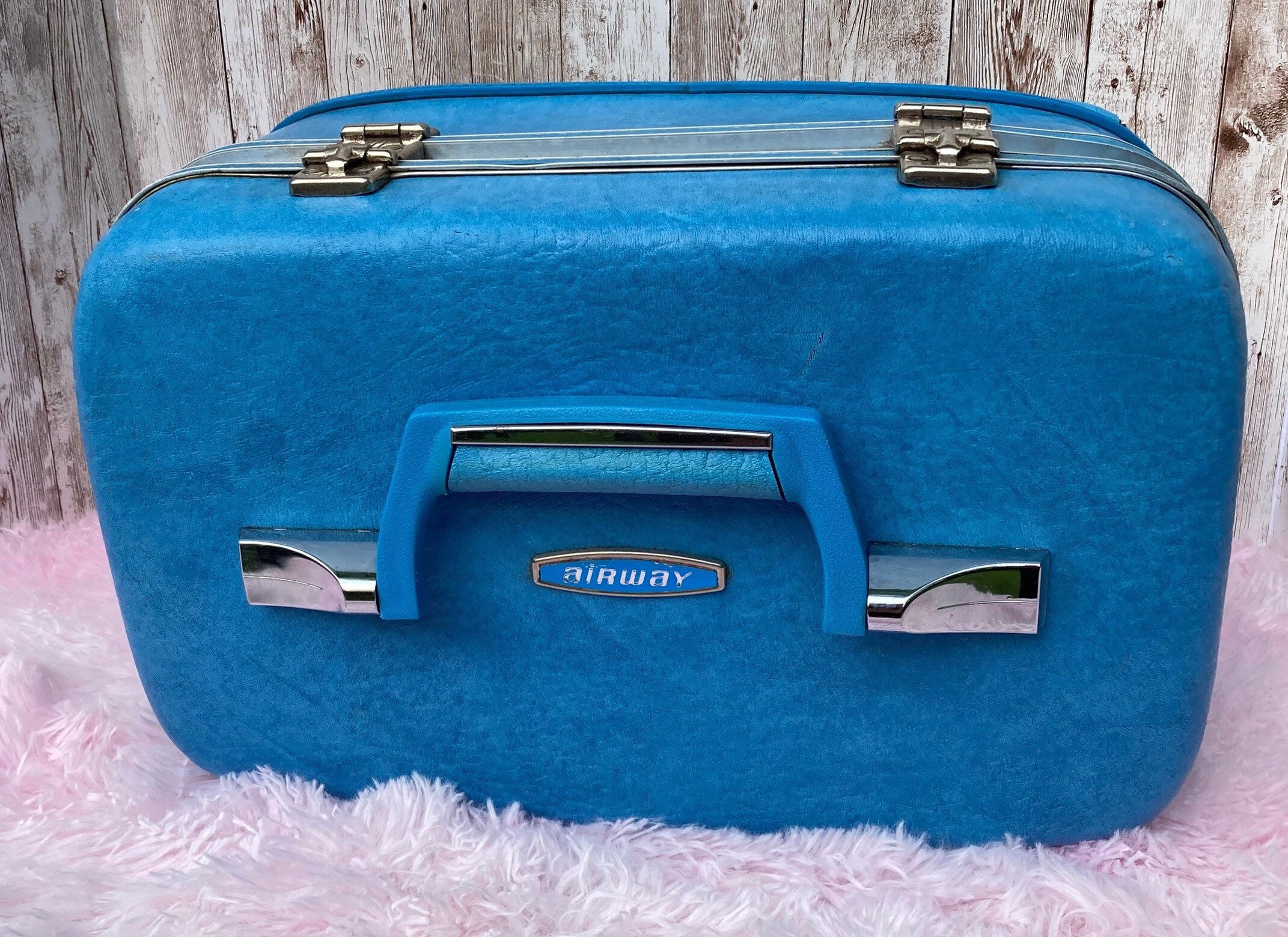 Bubblegum Blue Vintage Airway Train Case, Vintage Travel Case, Vintage Cosmetic Case Etsy