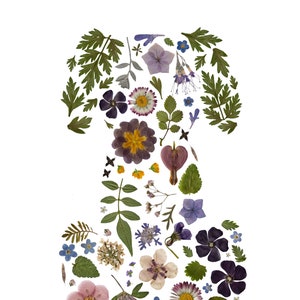 Pressed Flower Puppy Dog A4 Giclee Print, Flower Pet Art, Floral Animal ...