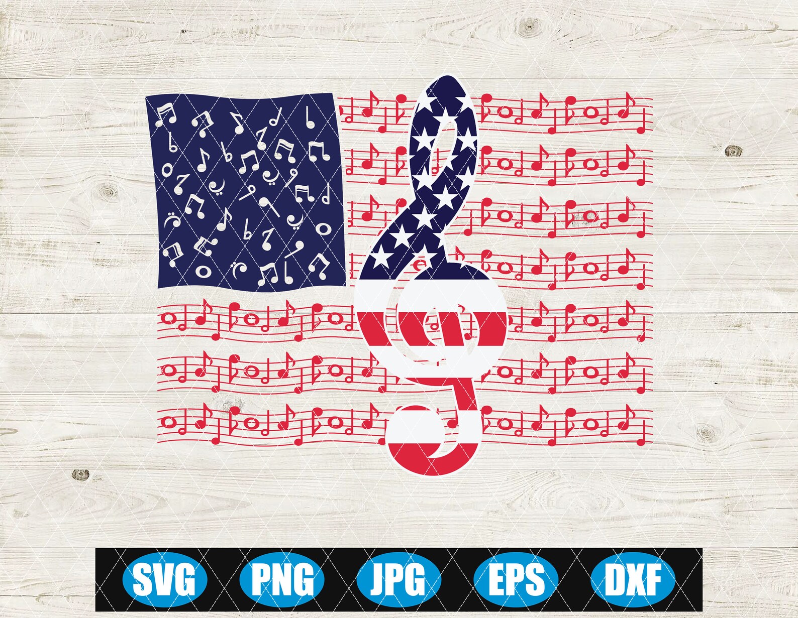 American Flag Music Lovers Svg USA Note Music American Etsy