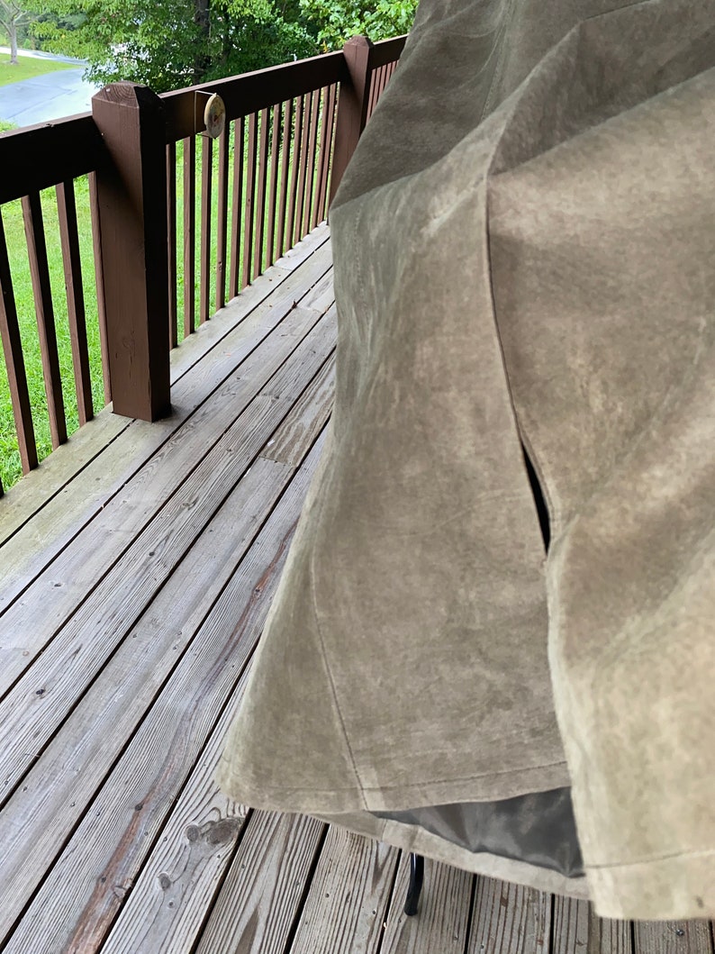 Vintage Suede skirt sz 10 midi Coldwater Creek lined pale olive green
