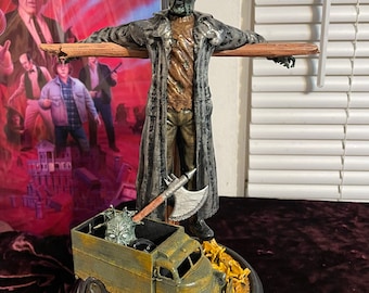 10” Jeepers Creepers Scarecrow Horror Movie Sculpture (Detachable) Figure w/ Movie memorabilia + Replica Truck Accessories Holder