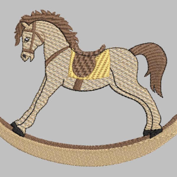 Embroidered Rocking Horse Design, Horse, Digital Embroidery Design, Baby Blanket Design, Kids, Rocking Horse