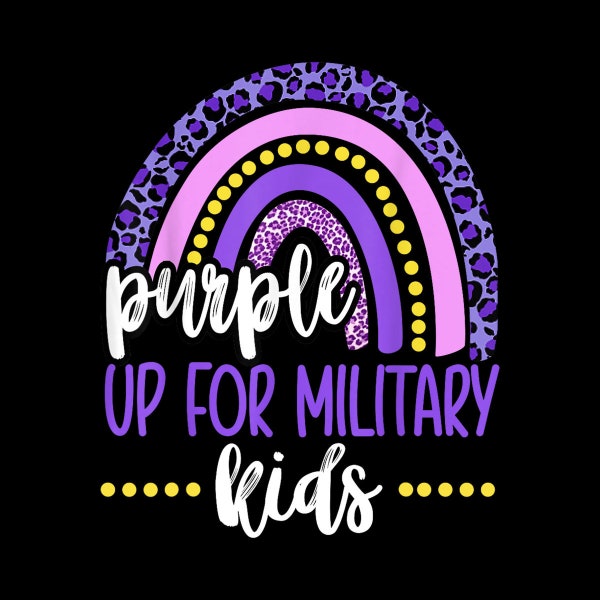 Purple up for military kids / Rainbow Military child Month Digital PNG