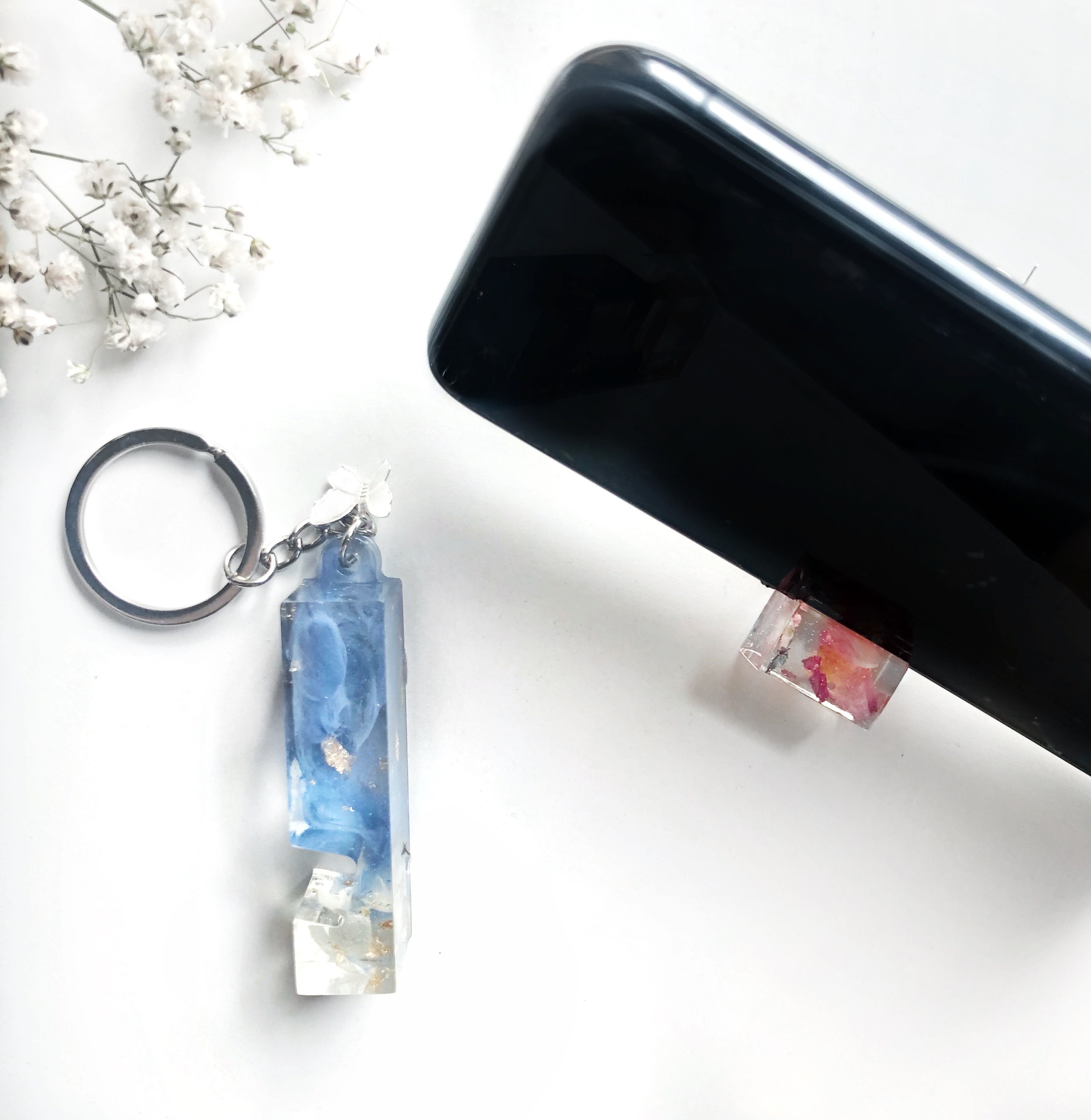 Phone Stand Keychain Phone Holder Resin Keychain Gift Etsy