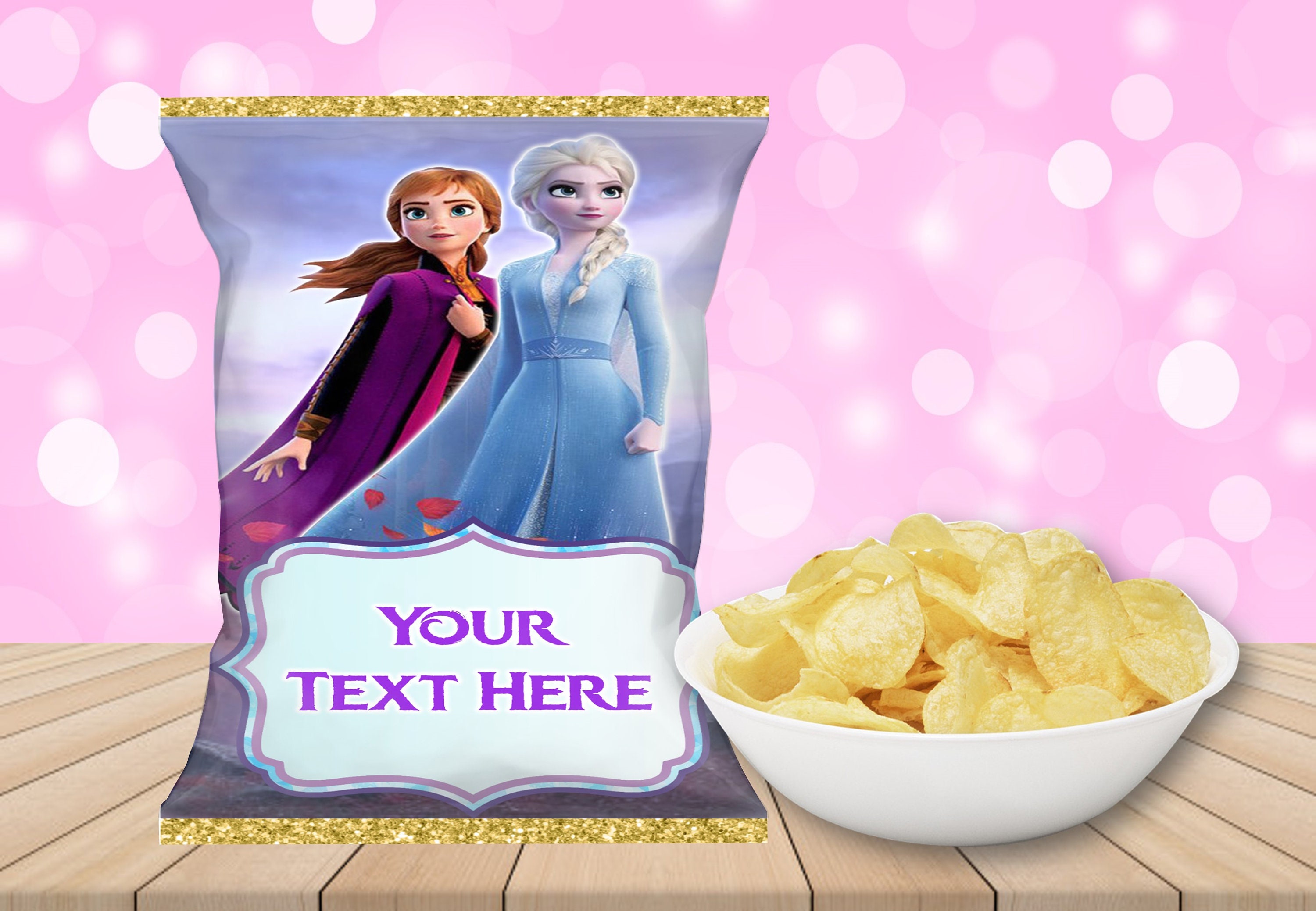 Instant Download chip bag frozen Printable Chip bags Etsy