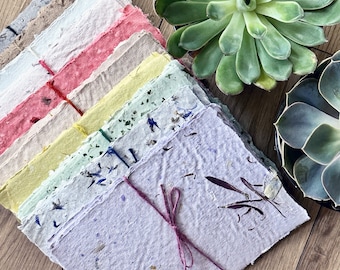 Botanically Dyed Spell Paper | Handmade Recycled Intention Paper