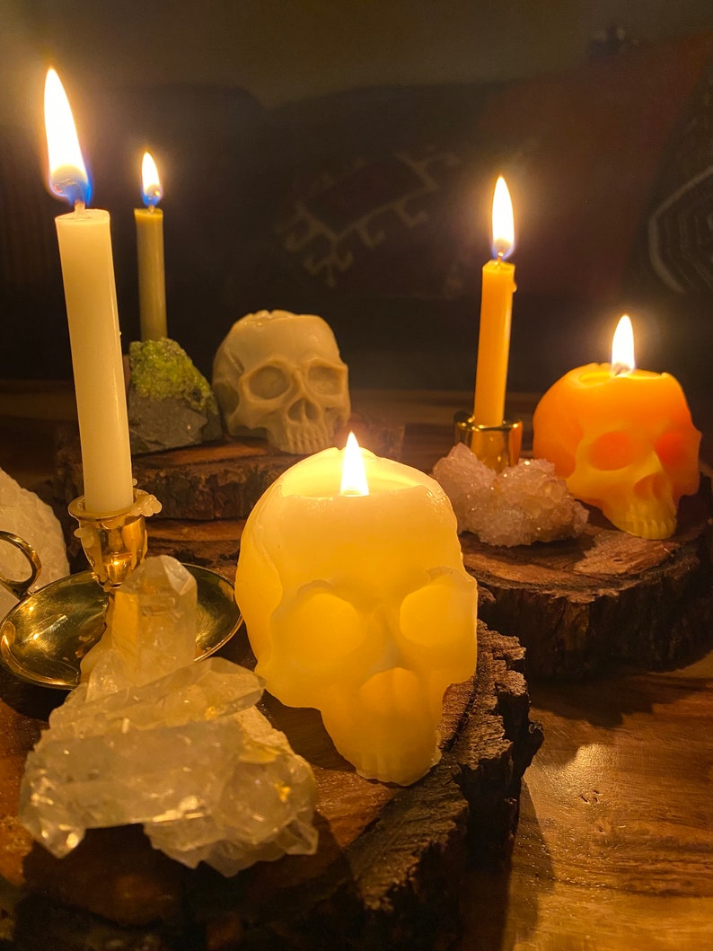 Pure Beeswax Chime Candles Gorgeous Homemade Witch/Pagan/Wiccan Candles for Manifestation, Ritual and Spell Casting image 4