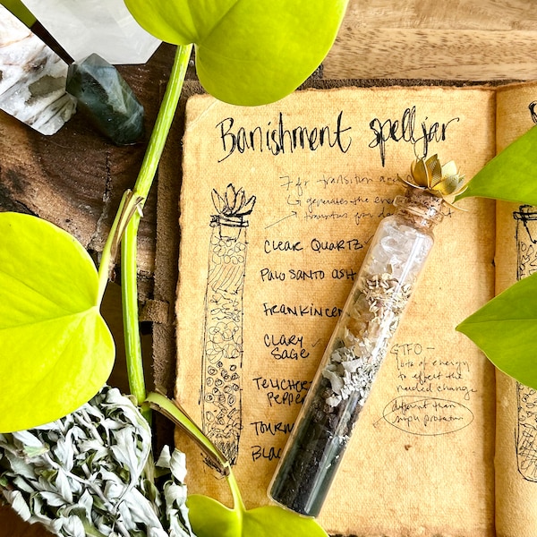 Banishment Spell Jar | Protection Spell | GTFO Charm | Spell Bottle | Spell Vial | Gifts for Witches | Witchy Gifts | Witch Decor