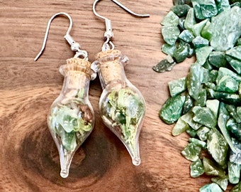 Freedom Witch Bottle Earrings w/ 925 Sterling Silver Hooks | Witchy Earrings | Witchy Jewelry | Witchy Gifts | Addiction | Empowerment Spell