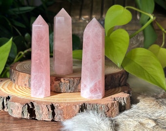 Rose Quartz Tower | ethically sourced 3-4" rose quartz obelisk | crystal wand | heart chakra stone | love crystal