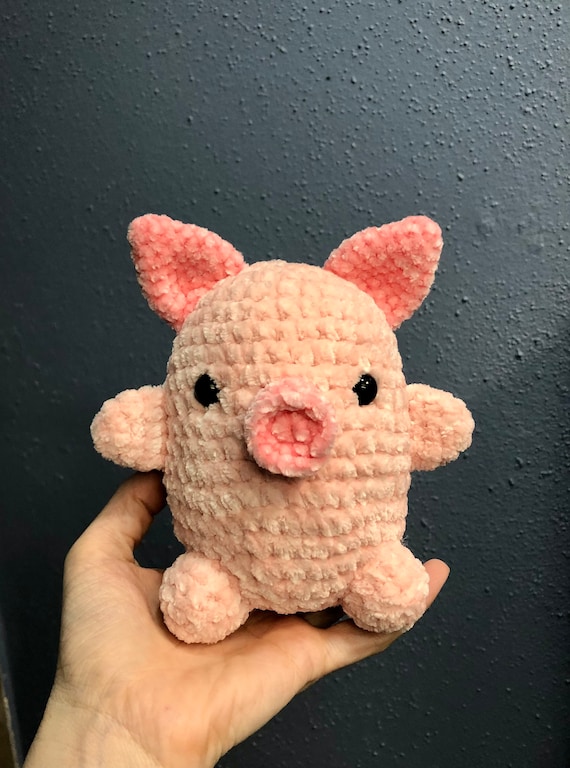 Peluche Maialino Rosa Con Rosa E Trifoglio, Super Morbido 25 Cm, Regalo Per Bambini