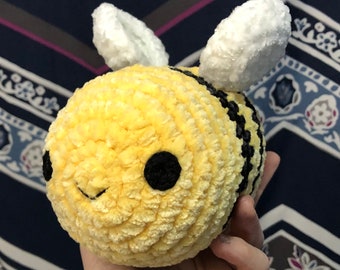 Small velvety soft amigurumi bee