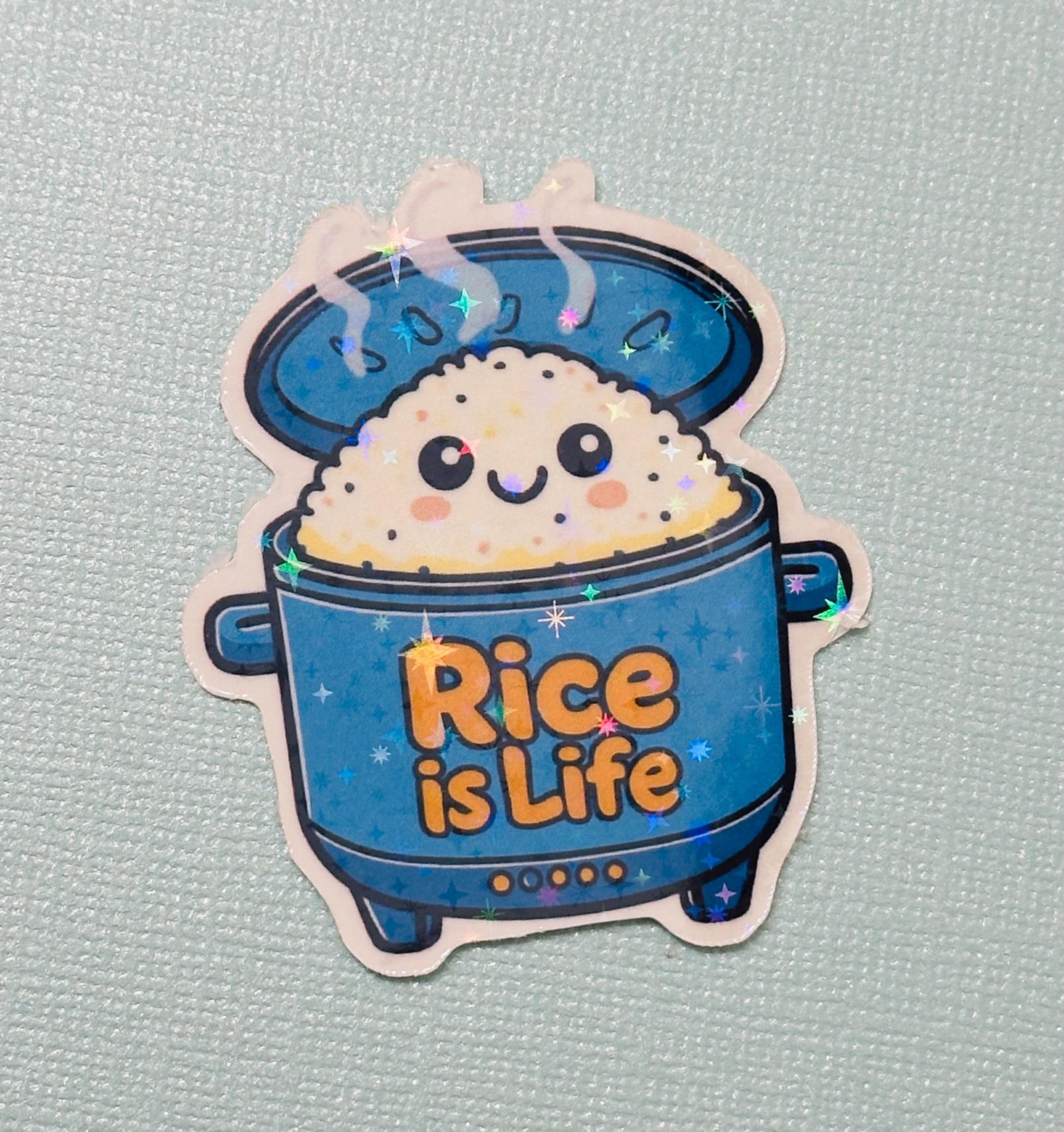 Kawaii Rice is Life Sticker, Cute Foodie Decal - Etsy