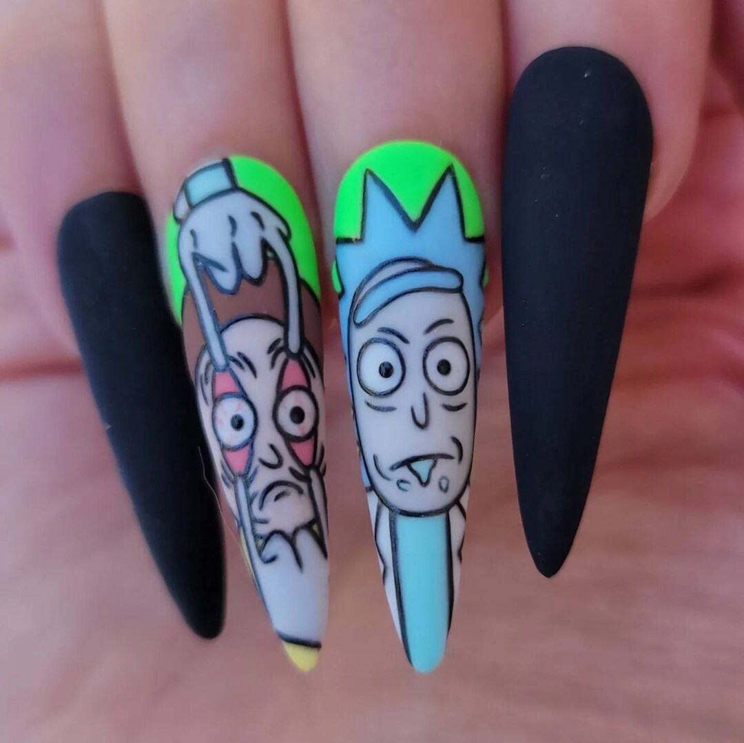 Nails Press on Nails Rick and Morty Cartoon Network Nail Art Art