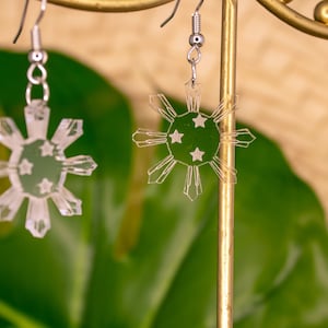 Filipino Sun Drop Earrings - Clear, Clear Yellow, Opaque Blue,  - Pinay Pride