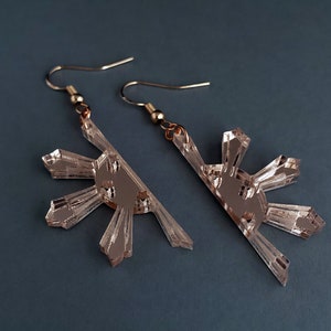 Filipino Half Sun Drop Earrings Rose Gold Pinay Pride image 2