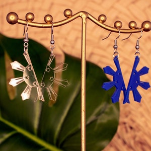 Filipino Half Sun Drop Earrings - Opaque Blue or Clear - Pinay Pride