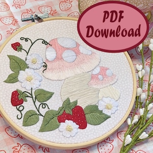 Erdbeer Pilz Stickmuster PDF Download