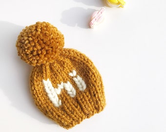 Hi Hat/hi baby beanie/baby announcement hat/ newborn photo hat/ Pom hat/ baby hat