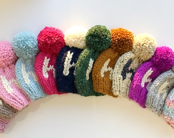 Hi Hat/hi baby beanie/baby announcement hat/ newborn photo hat/ Pom hat/ baby hat/ toddler winter hat/ newborn beanie/ baby photo prop