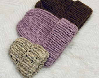 Rib knit hat/baby beanie/Pom hat/ baby hat/ toddler winter hat/ newborn beanie