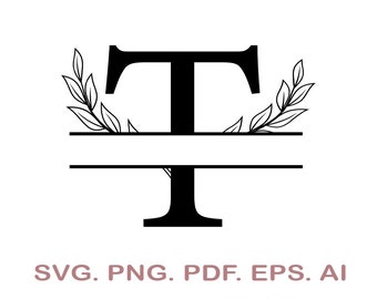 Download Split Letter T Svg Etsy