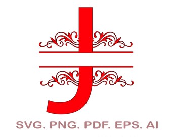 Download Split Letter J Etsy