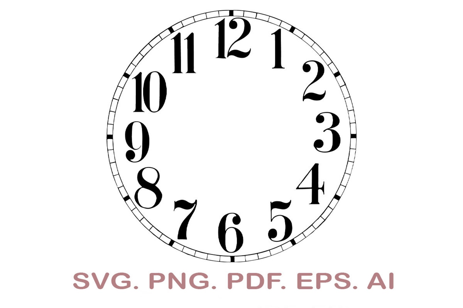 Clock Face SVG Printable Vector Clock Face Template Clock Etsy Canada