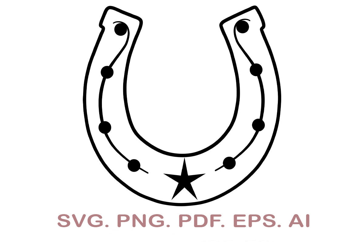 Horseshoe SVG Horseshoe Cut File Horseshoe Stars Horseshoe Etsy