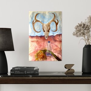 Carta de amor para Georgia OKeefe pintura solta crânio ainda vida desenho arte interior arte da parede decoração quarto arte esboço sem moldura