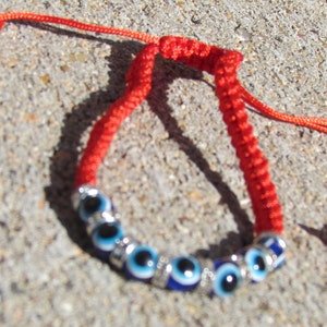 Red and Blue Mal de Ojo (Evil Eye) Bracelet