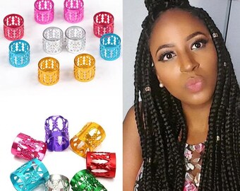 15 Pieces Aluminum Dread Locks Adjustable Metal Cuffs Dreadlocks Beads Braiding Hair Decorations