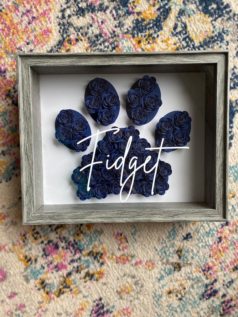 Paw Print Shadow Box/dog Memorial/pet Memorial/dog/paper - Etsy