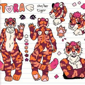 ファーリーアートコミッション - リファレンスシート、アイコン、全身、背景付きなど