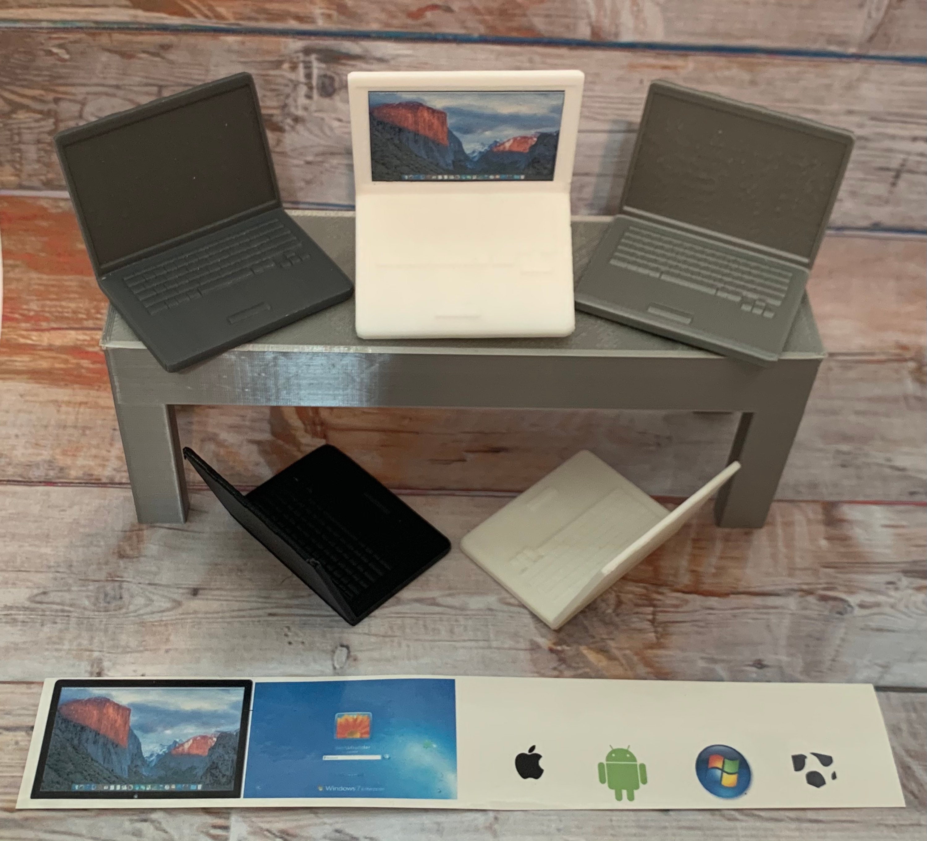 1:12 Scale Laptop Computer Miniature for Action Figure With | Etsy