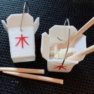 Chinese Food Takeout Boxes and Wood Chopsticks Miniature 1:12 Scale For Action Figure