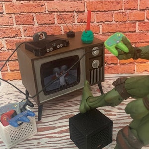 Nintendo 64 - N64, Controller and game Miniature Prop 1:12 Scale For Action Figure