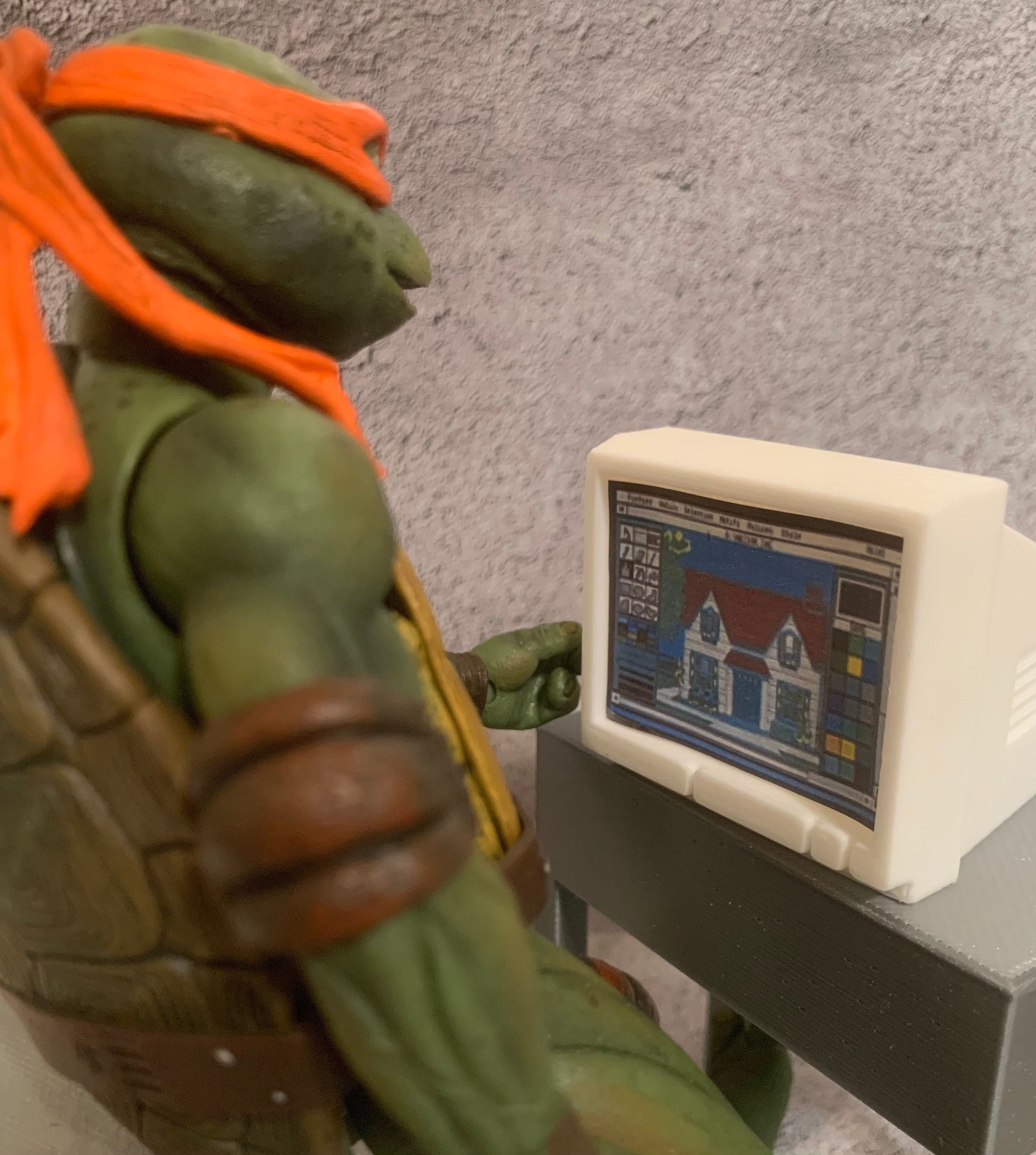 Computer Monitor or Box TV Television Miniature 1:12 Scale for Action ...