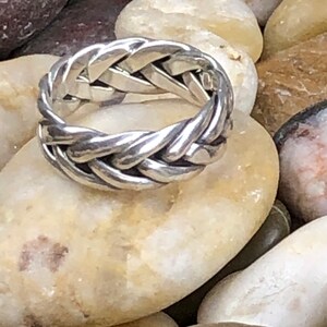 Pure 925 Sterling Silver Braided Style Ring, Wedding Ring, Simple Ring, Durable Everyday Ring, Unisex ring, solid silver ring